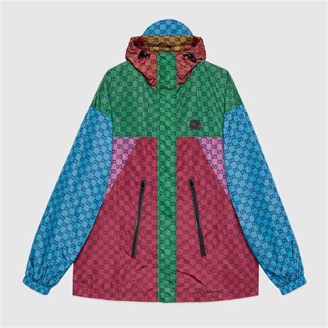 Gucci Light nylon GG print hooded jacket